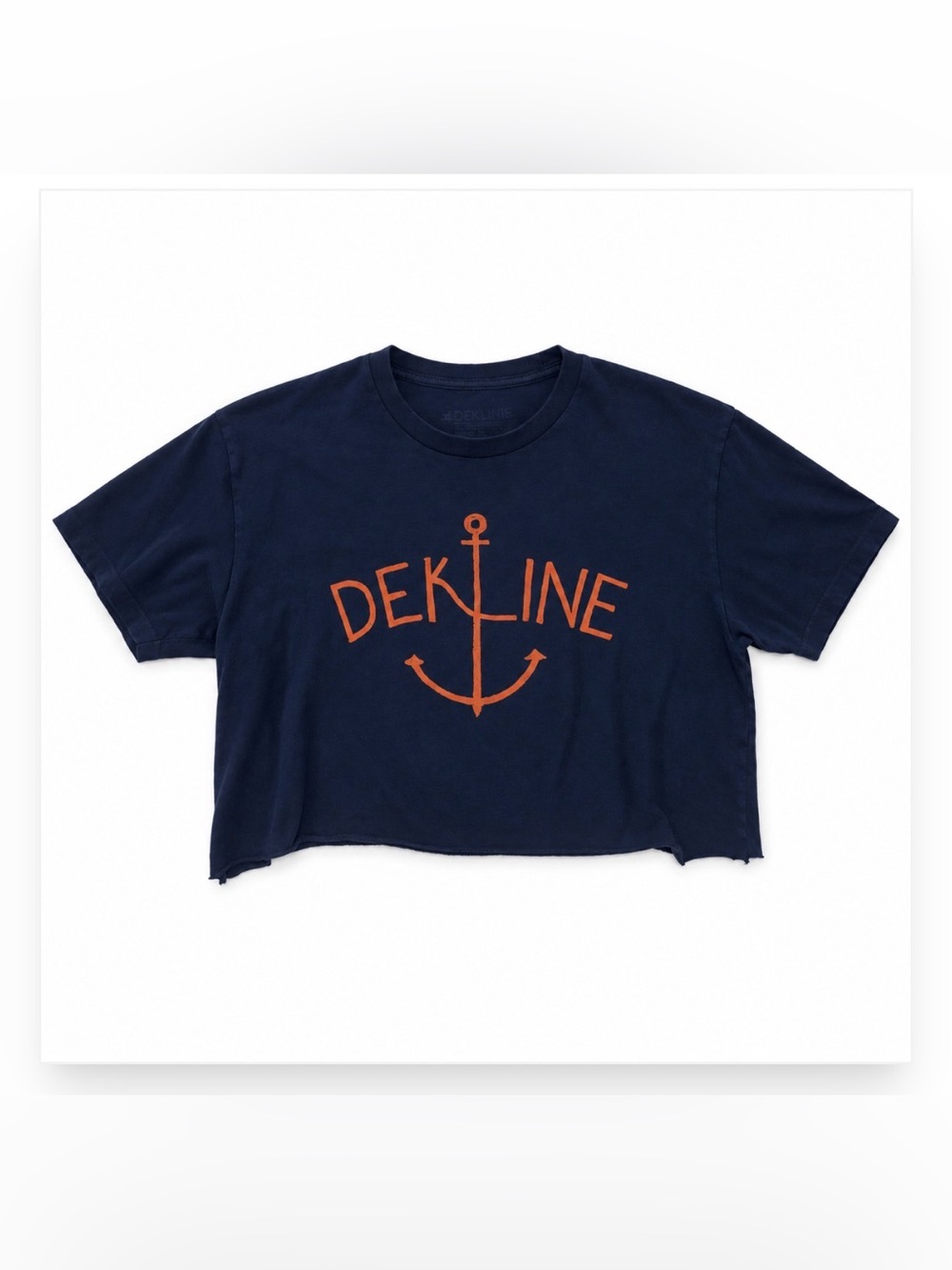 Dekline Anchor Graphic Cropped Tee Men’s L Women’s Boxy Y2K Skate Shirt